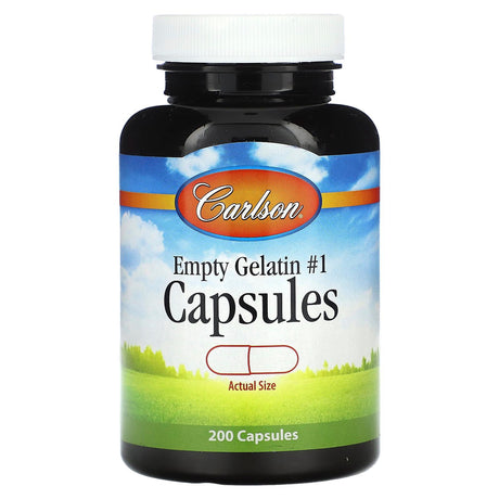 Carlson, Empty Gelatin Capsules #1, 200 Capsules - Supply Center USA