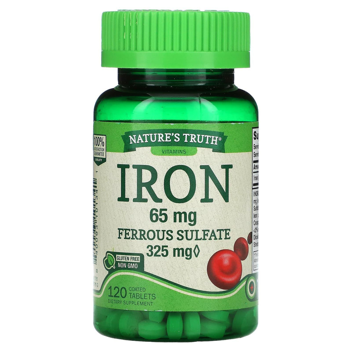 Nature's Truth, Iron, 65 mg, 120 Coated Tablets - Supply Center USA