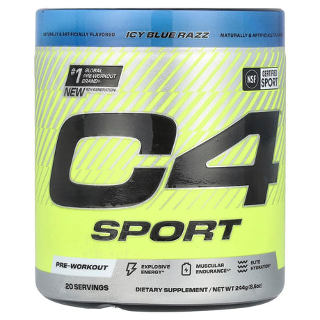 Cellucor, C4 Sport, Pre-Workout, Icy Blue Razz, 8.6 oz (244 g) - Supply Center USA