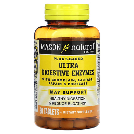 Mason Natural, Plant-Based Ultra Digestive Enzymes, 60 Tablets - Supply Center USA