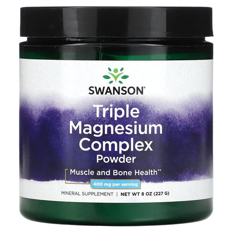 Swanson, Triple Magnesium Complex Powder, 400 mg, 8 oz (227 g) - Supply Center USA