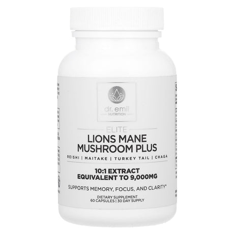 Dr. Emil Nutrition, Elite, Lions Mane Mushroom Plus, 60 Capsules - Supply Center USA