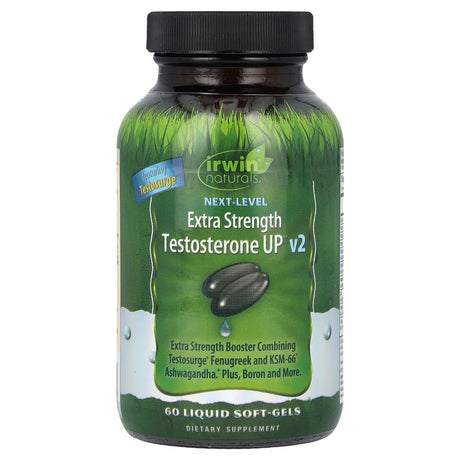 Irwin Naturals, Next Level, Testosterone UP v2, Extra Strength, 60 Liquid Soft-Gels - Supply Center USA