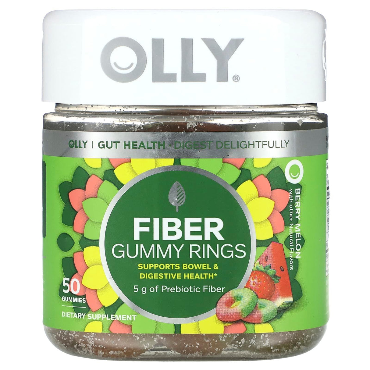 OLLY, Fiber Gummy Rings, Berry Melon, 50 Gummies - Supply Center USA