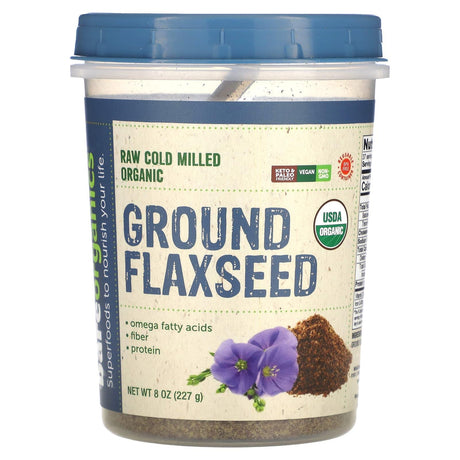 BareOrganics, Raw Cold Milled Organic Ground Flaxseed, 8 oz (227 g) - Supply Center USA