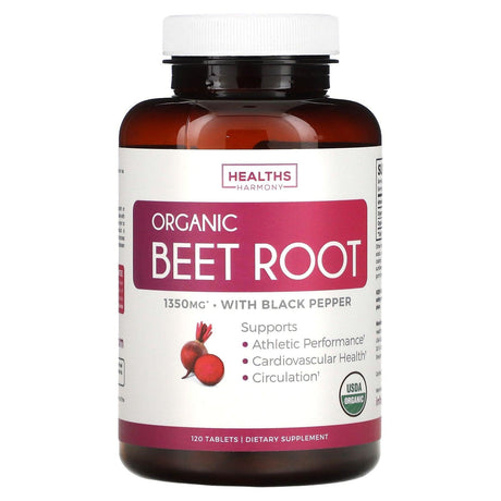 Healths Harmony, Organic Beet Root, 675 mg, 120 Tablets - Supply Center USA