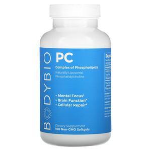 BodyBio, PC, Complex of Phospholipids, 100 Non-GMO Softgels - HealthCentralUSA