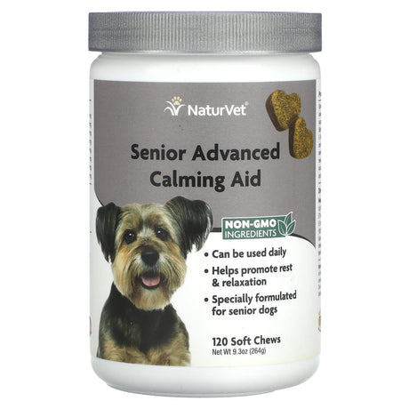 NaturVet, Senior Advanced Calming Aid, For Dogs, 120 Soft Chews, 9.3 oz (264 g) - Supply Center USA