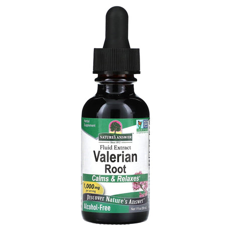 Nature's Answer, Valerian Root, Alcohol Free, 1,000 mg, 1 fl oz (30 ml) - Supply Center USA