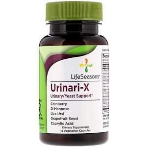 LifeSeasons, Urinari-X Urinary/Yeast Support, 15 Vegetarian Capsules - Supply Center USA