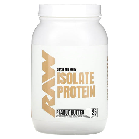 Raw Sport Supplement Company LLC, Grass Fed Whey Isolate Protein, Peanut Butter, 1.89 lb (857.5 g) - Supply Center USA