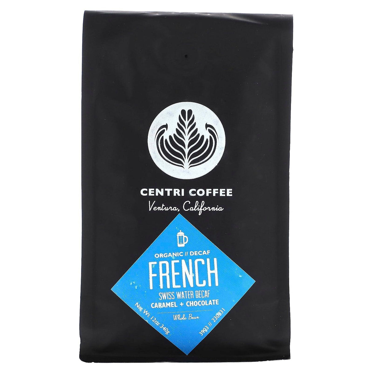 Cafe Altura, Centri Coffee, Organic French, Whole Bean, Decaf, 12 oz (340 g) - Supply Center USA