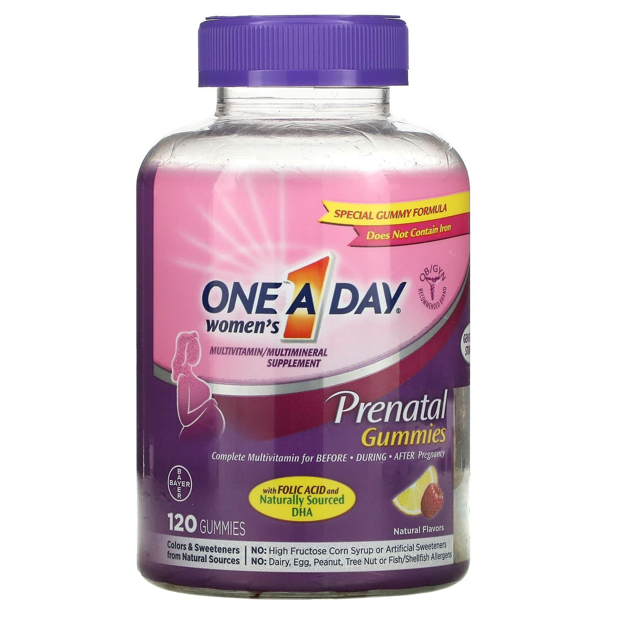 One-A-Day, Women's Prenatal Gummies with Folic Acid and DHA, Multivitamin/Multimineral Supplement, 120 Gummies - Supply Center USA