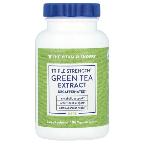 The Vitamin Shoppe, Green Tea Extract, Triple Strength, Decaffeinated, 100 Vegetable Capsules - Supply Center USA