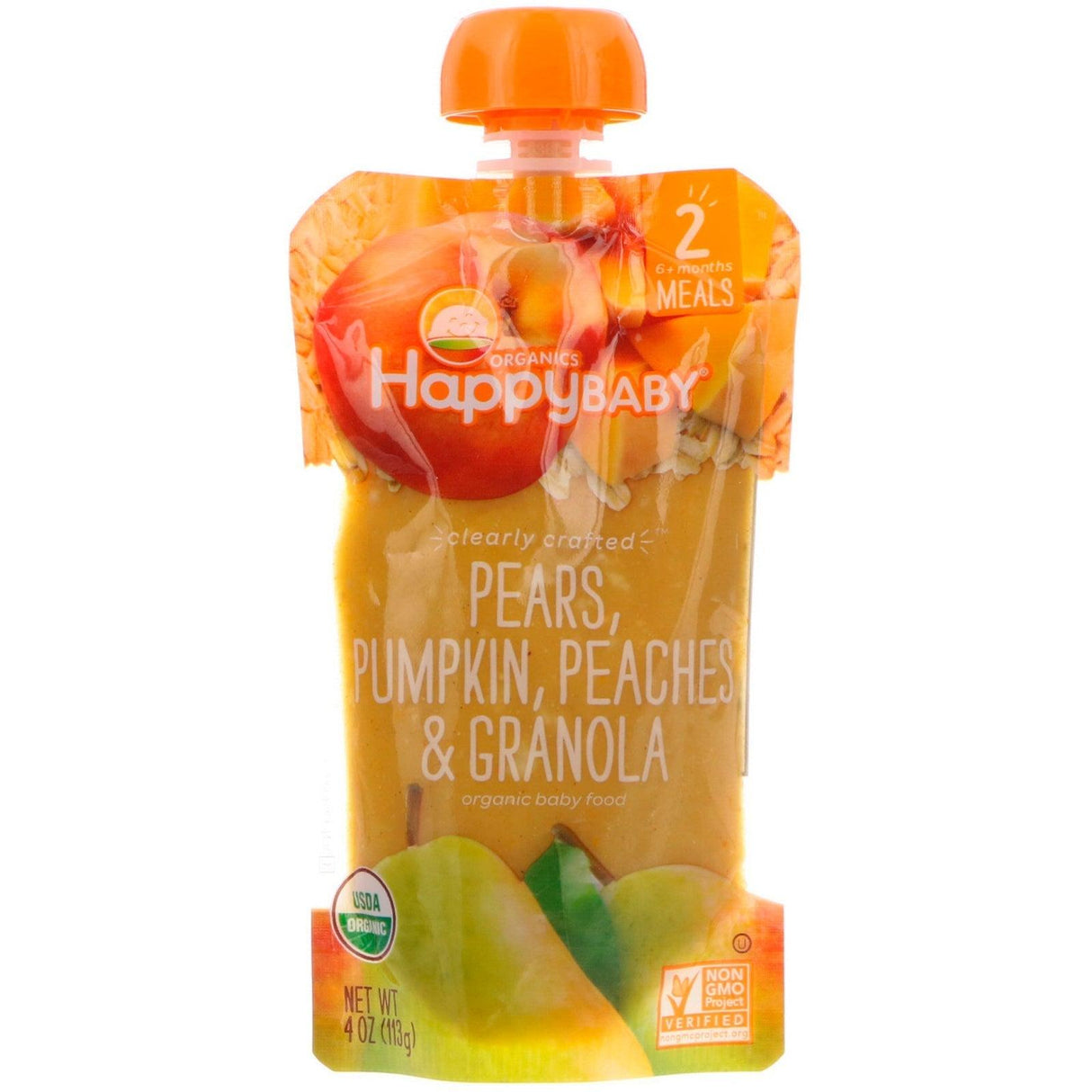 Happy Family Organics, Happy Baby, Organic Baby Food, 6+ Months, Pears, Zucchini & Peas, 4 oz (113 g) - Supply Center USA