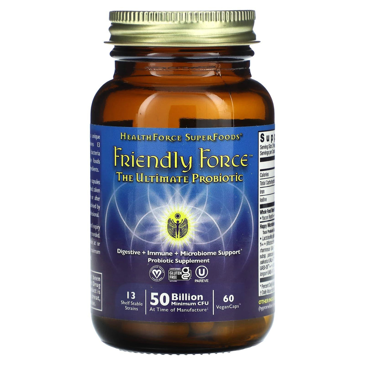 HealthForce Superfoods, Friendly Force, The Ultimate Probiotic, 60 Vegan Caps - Supply Center USA