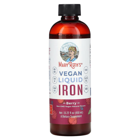 MaryRuth's, Vegan Liquid Iron, Berry, 15.22 fl oz (450 ml) - Supply Center USA