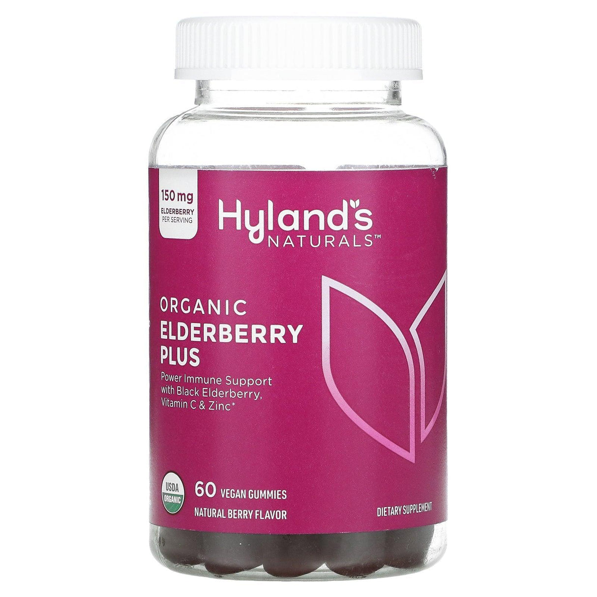 Hyland's Naturals, Organic Elderberry Plus Gummies, Natural Berry, 60 Vegan Gummies - Supply Center USA