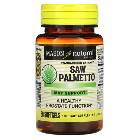 Mason Natural, Saw Palmetto, Standardized Extract, 60 Softgels - Supply Center USA