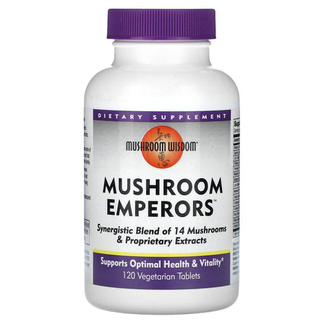 Mushroom Wisdom, Mushroom Emperors, 120 Vegetarian Tablets - Supply Center USA