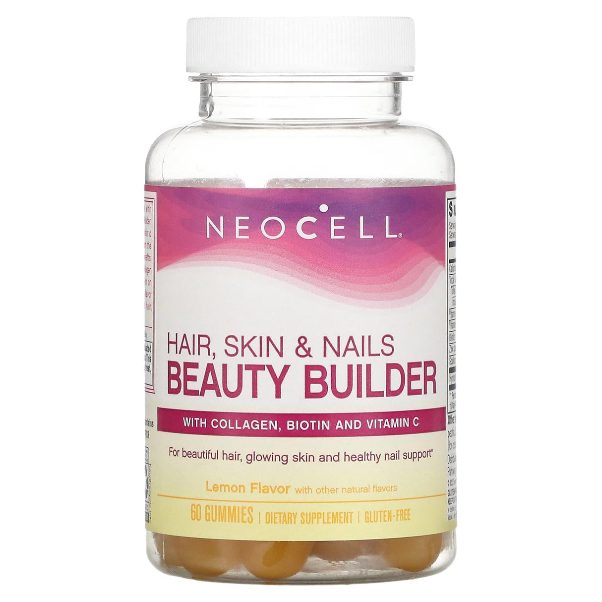 NeoCell, Hair, Skin & Nails Beauty Builder, Lemon, 60 Gummies - Supply Center USA