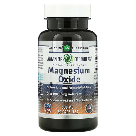 Amazing Nutrition, Magnesium Oxide, 500 mg, 90 Capsules - Supply Center USA