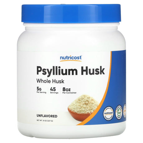 Nutricost, Psyllium Husk, Whole Husk, Unflavored, 8 oz (227 g) - Supply Center USA