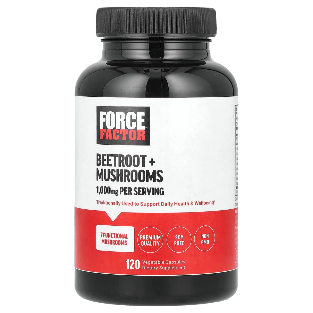 Force Factor, Beetroot + Mushrooms, 120 Vegetable Capsules - Supply Center USA