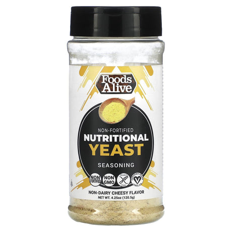 Foods Alive, Non-Fortified Nutritional Yeast Seasoning, Non-Dairy Cheesy, 4.25 oz (120.5 g) - Supply Center USA