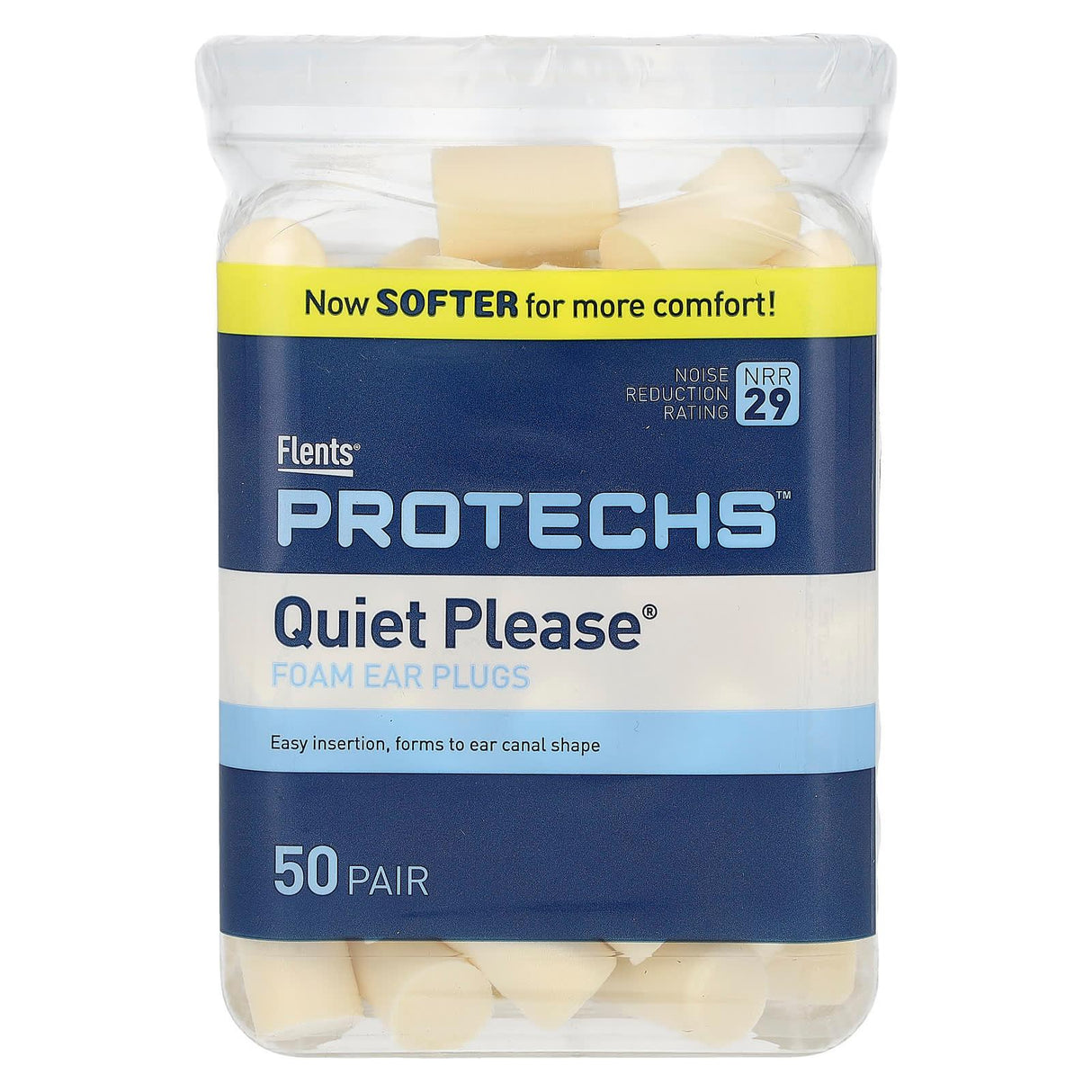 Flents, Protechs, Quiet Please, Foam Ear Plugs, 50 Pair - Supply Center USA