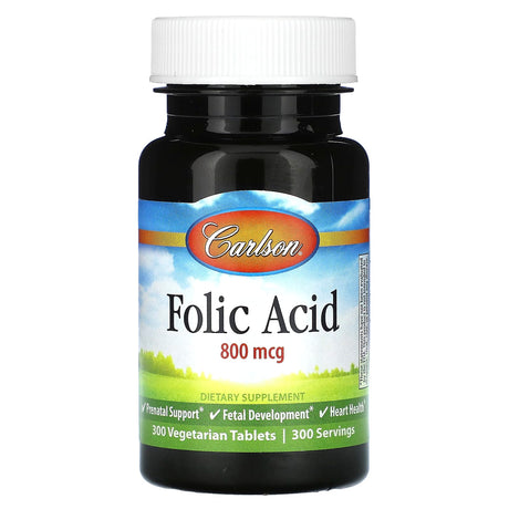 Carlson, Folic Acid, 400 mcg, 300 Vegetarian Tablets - Supply Center USA