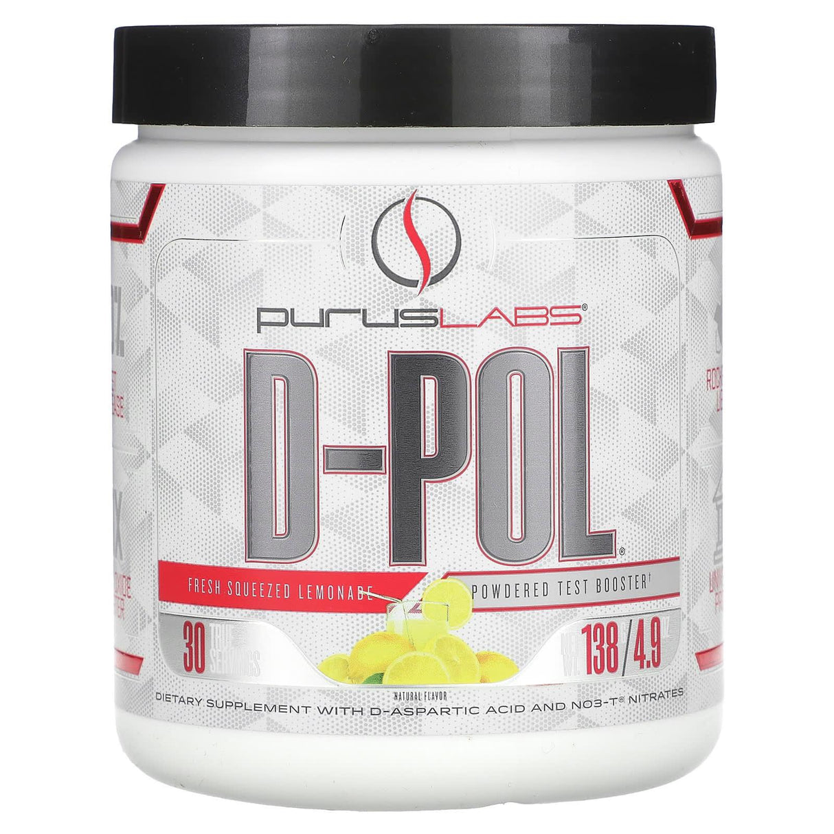 Purus Labs, D-POL, Powered Test Booster, Fresh Squeezed Lemonade, 4.9 oz (138 g) - Supply Center USA