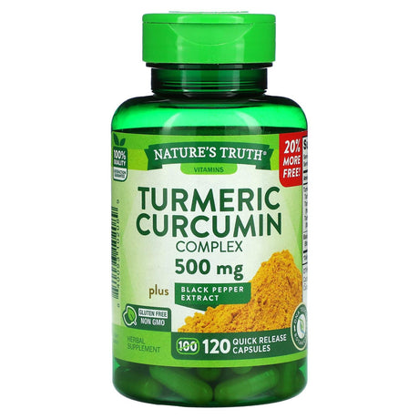 Nature's Truth, Turmeric Curcumin Complex Plus Black Pepper Extract, 500 mg, 120 Quick Release Capsules - Supply Center USA