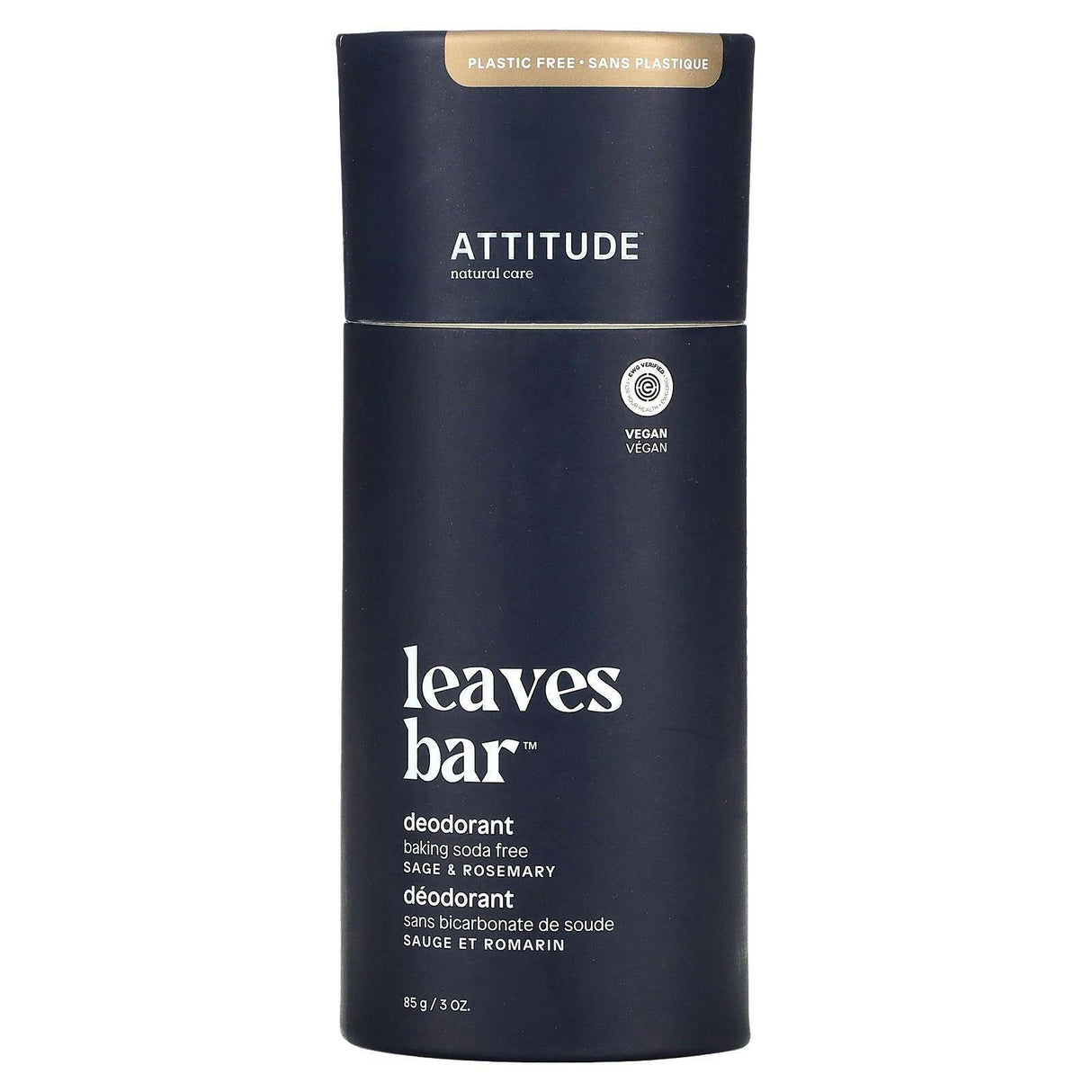 ATTITUDE, Leaves Bar Deodorant, Sage & Rosemary, 3 oz (85 g) - Supply Center USA