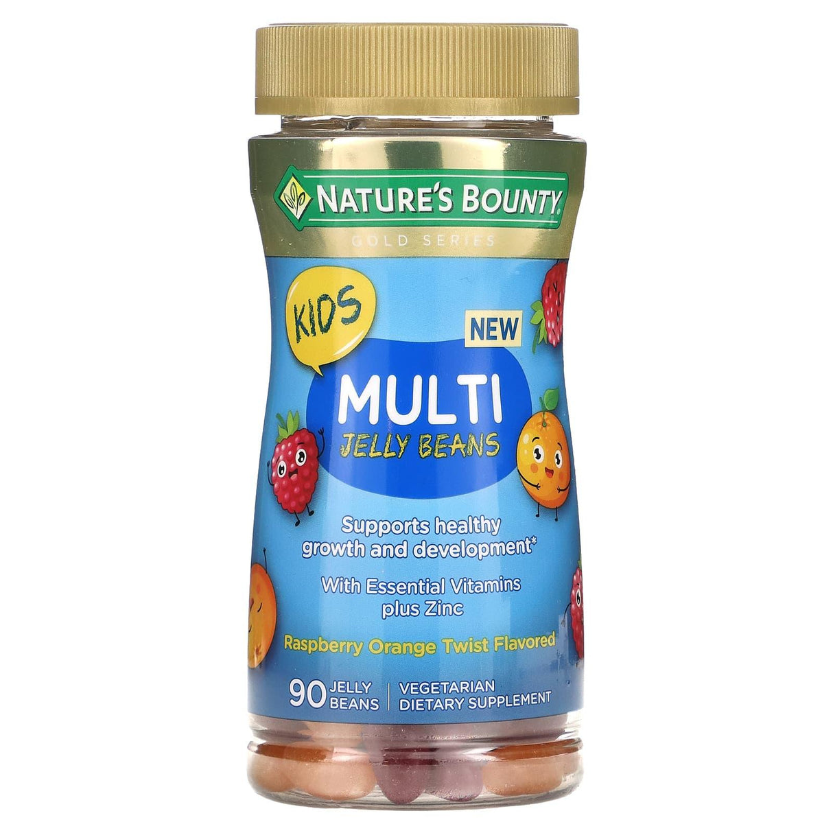 Nature's Bounty, Kids, Multi Jelly Beans, With Essential Vitamins Plus Zinc, Raspberry Orange Twist, 90 Jelly Beans - Supply Center USA