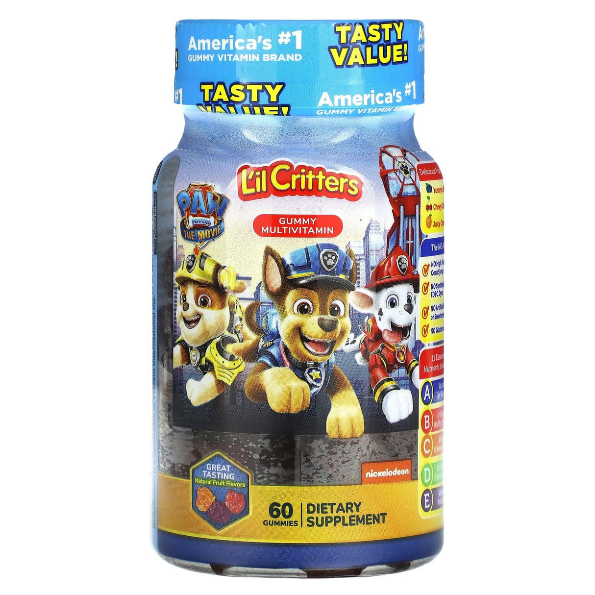 L'il Critters, Paw Patrol The Movie, Gummy Multivitamin, Natural Fruit, 60 Gummies - Supply Center USA