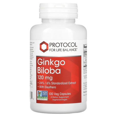 Protocol for Life Balance, Ginkgo Biloba, 120 mg, 100 Veg Capsules - Supply Center USA