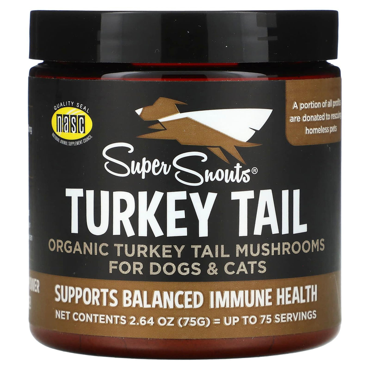 Super Snouts, Organic Turkey Tail Mushrooms For Dogs & Cats, 2.64 oz (75 g) - Supply Center USA