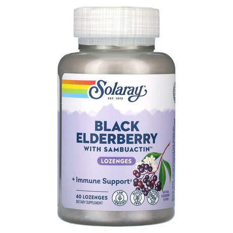 Solaray, Black Elderberry With Sambuactin, 60 Lozenges - Supply Center USA