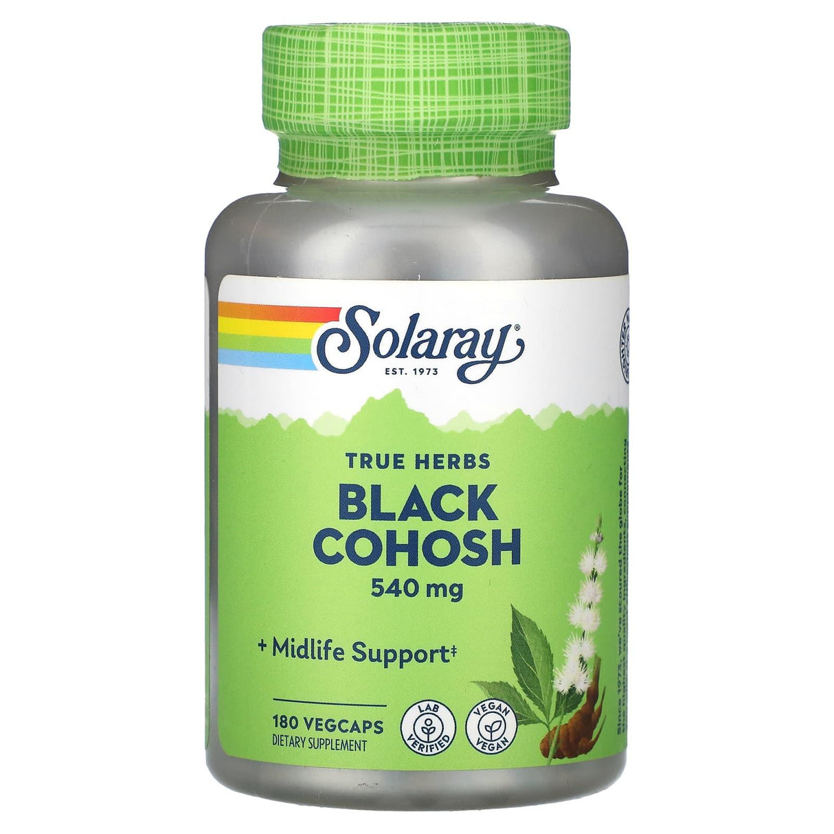 Solaray, True Herbs, Black Cohosh , 540 mg, 180 VegCaps - Supply Center USA