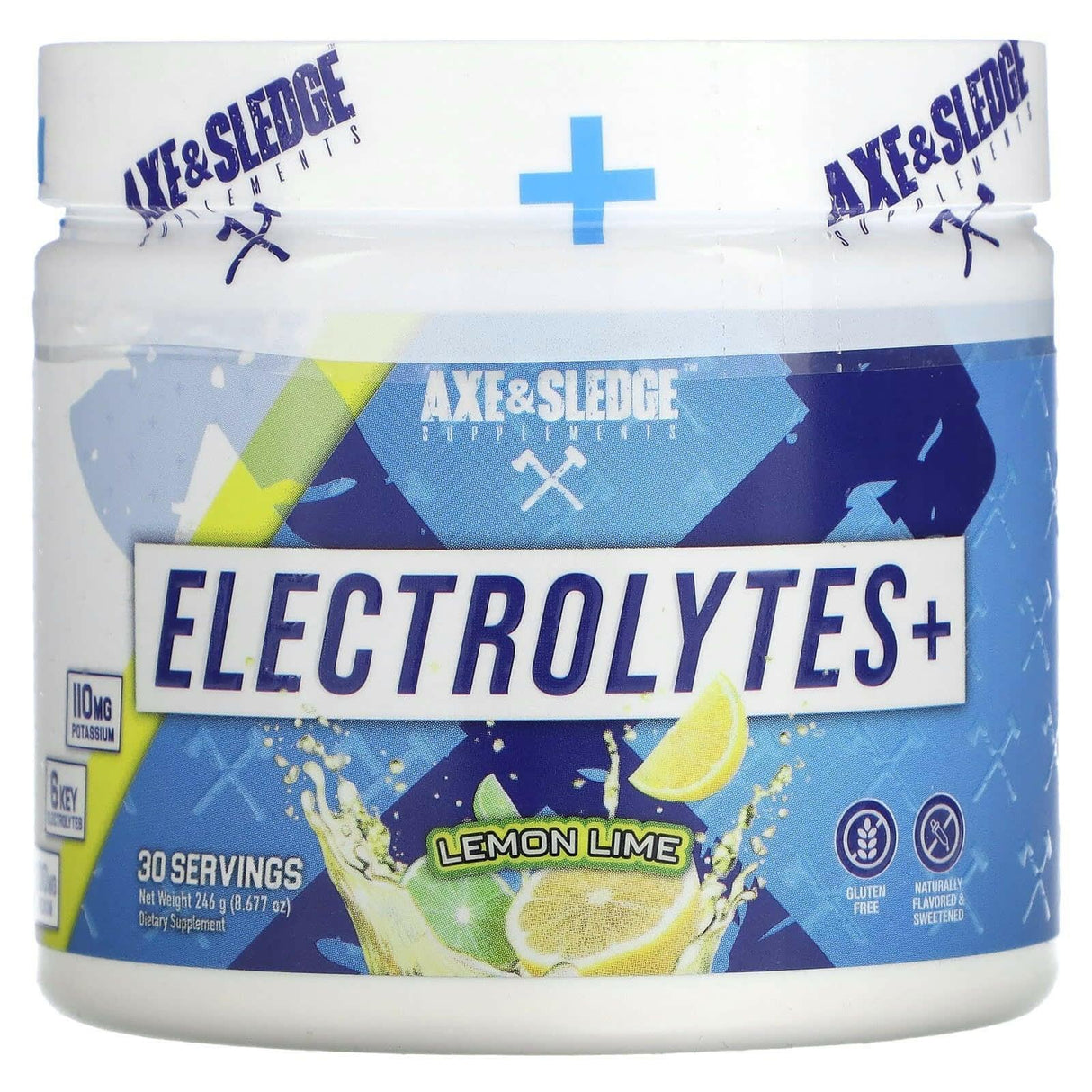 Axe & Sledge Supplements, Electrolytes+, Lemon lime, 8.677 oz (246 g) - Supply Center USA