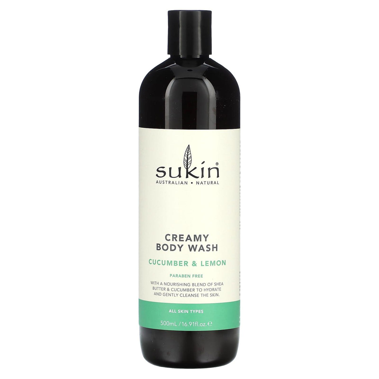 Sukin, Creamy Body Wash, Cucumber & Lemon, 16.91 fl oz (500 ml) - Supply Center USA