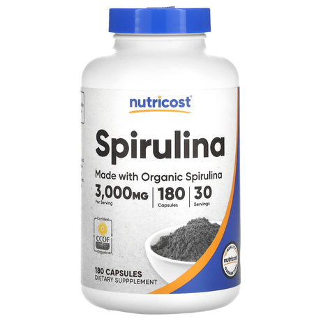 Nutricost, Spirulina, 500 mg, 180 Capsules - Supply Center USA