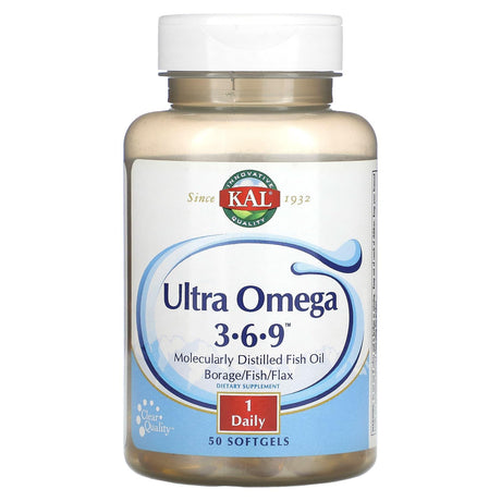 KAL, Ultra Omega 3-6-9, 50 Softgels - Supply Center USA