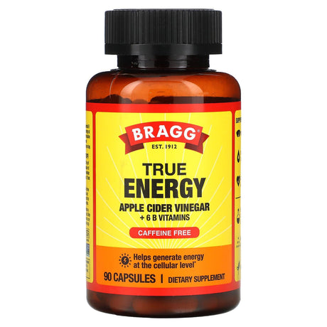 Bragg, True Energy Apple Cider Vinegar + 6 B Vitamins, Caffeine Free, 90 Capsules - Supply Center USA