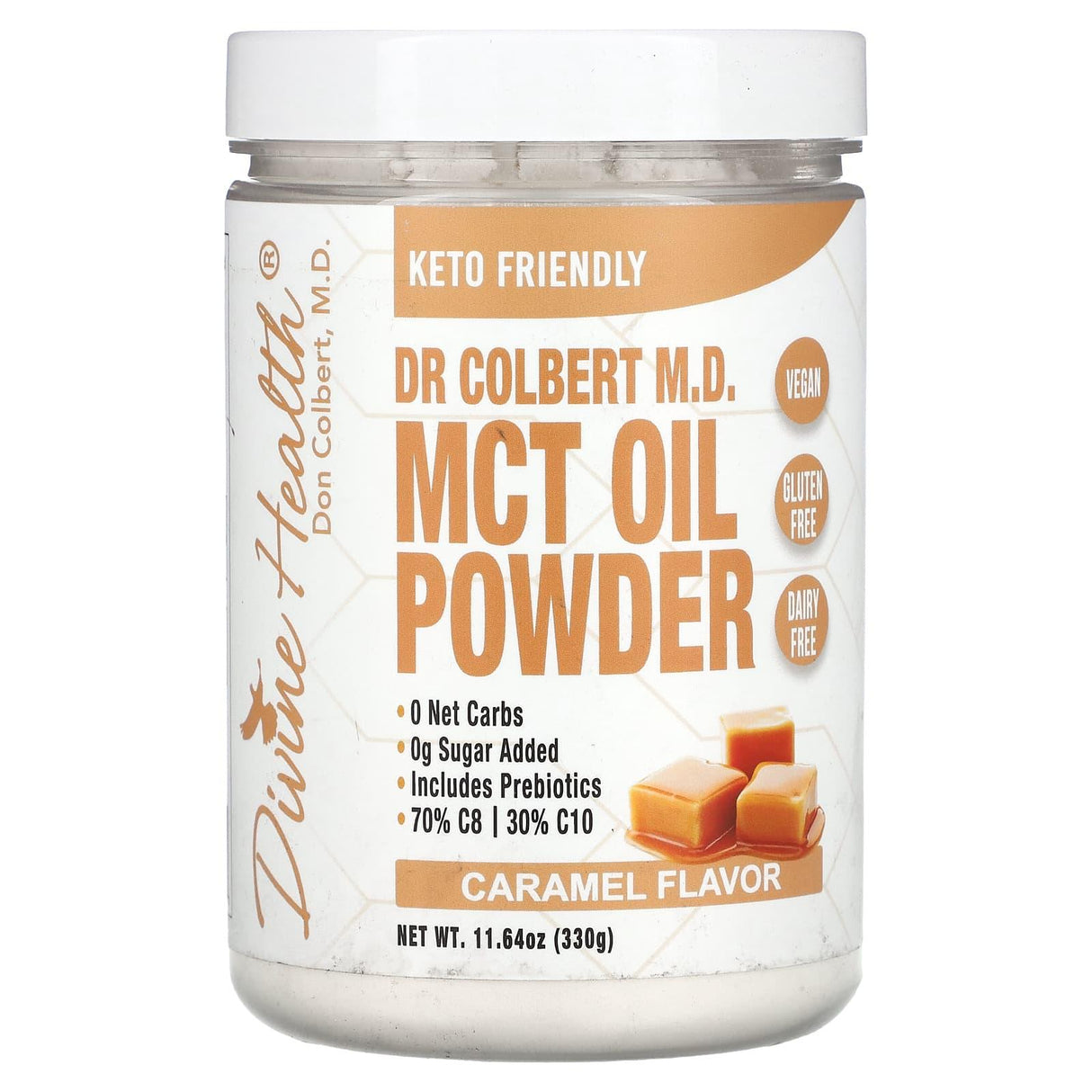 Divine Health, Dr. Colbert M.D., MCT Oil Powder, Caramel, 11.64 oz (330 g) - Supply Center USA