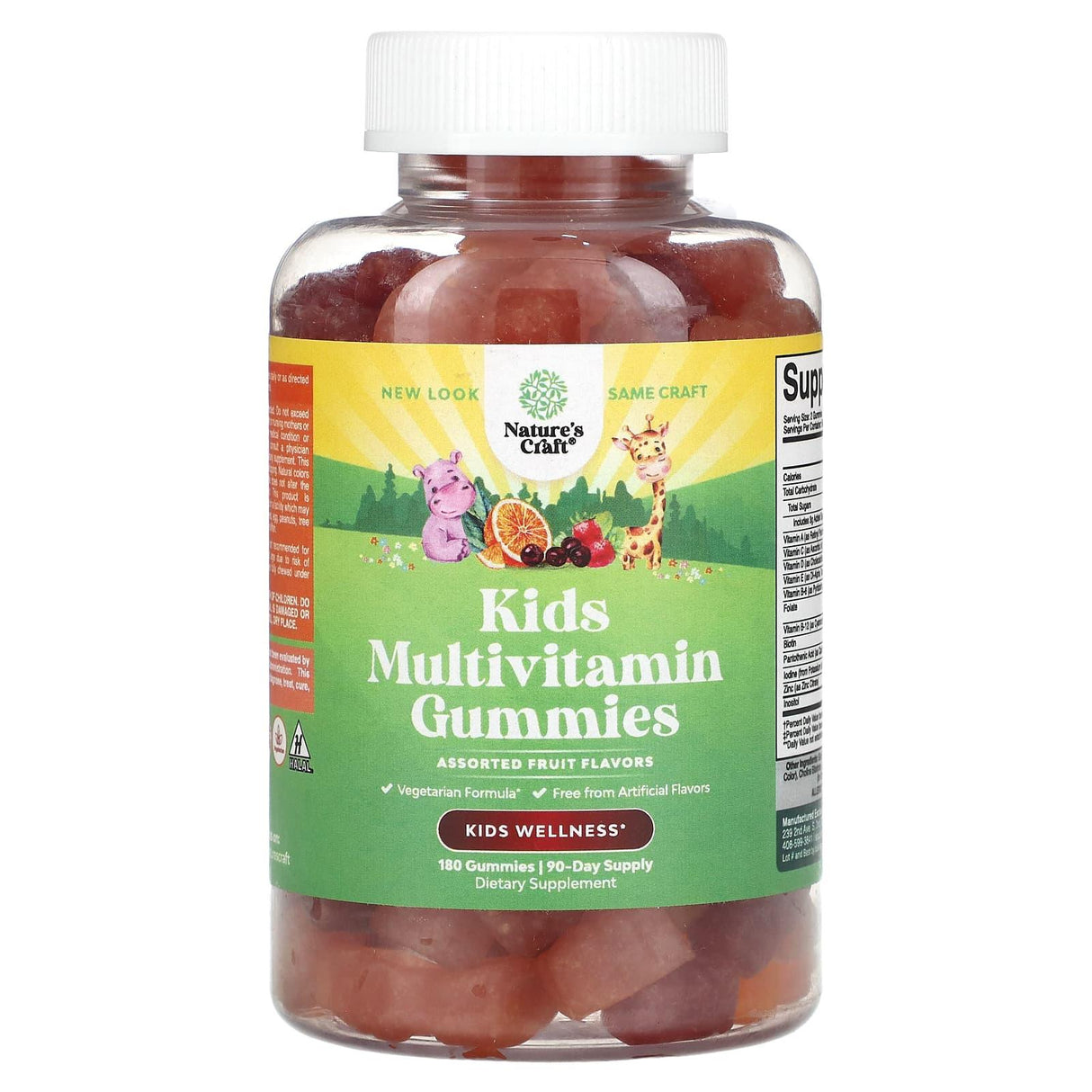 Nature's Craft, Kids Multivitamin Gummies, Assorted Fruit, 180 Gummies - Supply Center USA