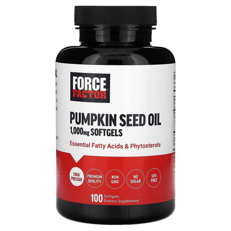 Force Factor, Pumpkin Seed Oil, 1,000 mg, 100 Softgels, (500 mg Per Softgel) - Supply Center USA