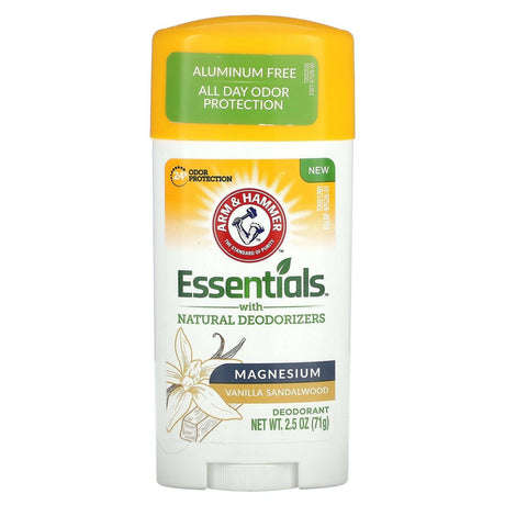 Arm & Hammer, Essentials with Natural Deodorizers, Deodorant, Magnesium, Vanilla Sandalwood, 2.5 oz (71 g) - Supply Center USA