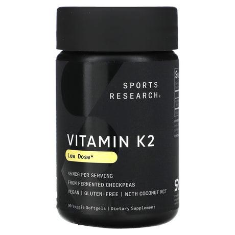 Sports Research, Vitamin K2, Low Dose, 45 mcg, 90 Veggie Softgels - Supply Center USA